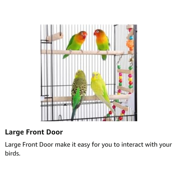 Large Parakeet Bird Cage With Vibrant Colors, 1 Ladder, and 2 Hanging Toys - Picture 12 of 16